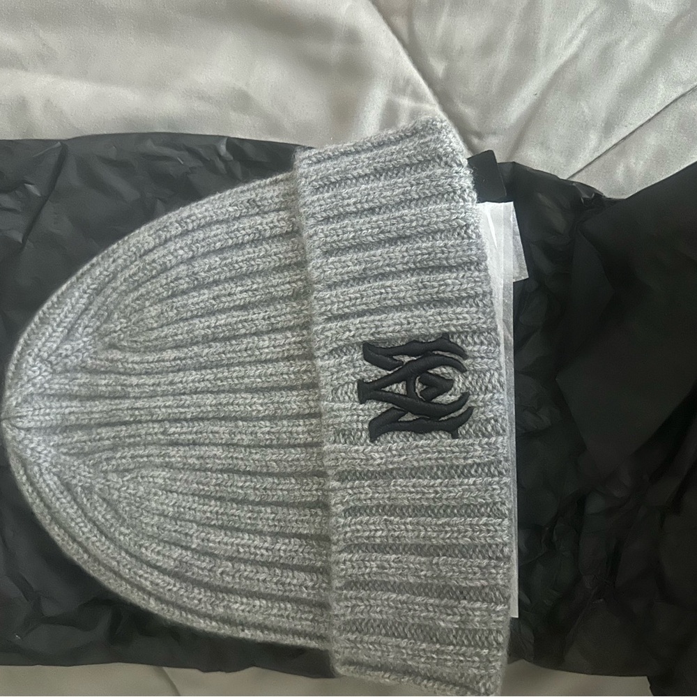 AMIRI Gray Ribbed Knit Beanie